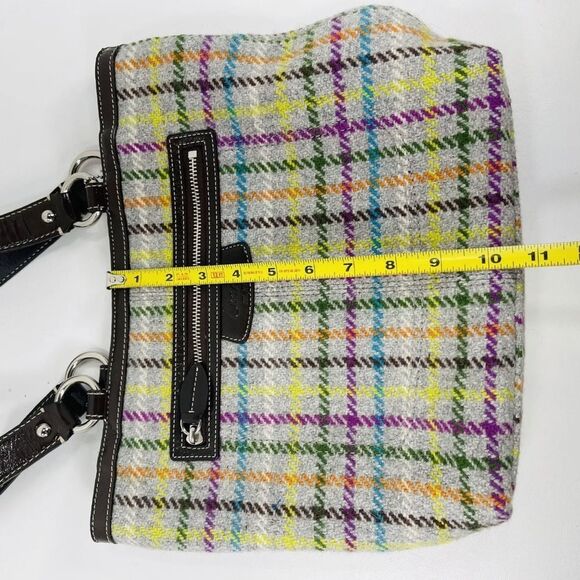 *Coach* Penelope *CABIN COUTURE* Plaid Wool Tweed Leather Trim Handbag - Picture 11 of 12